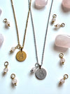 Collana new born con quarzo rosa o angelite