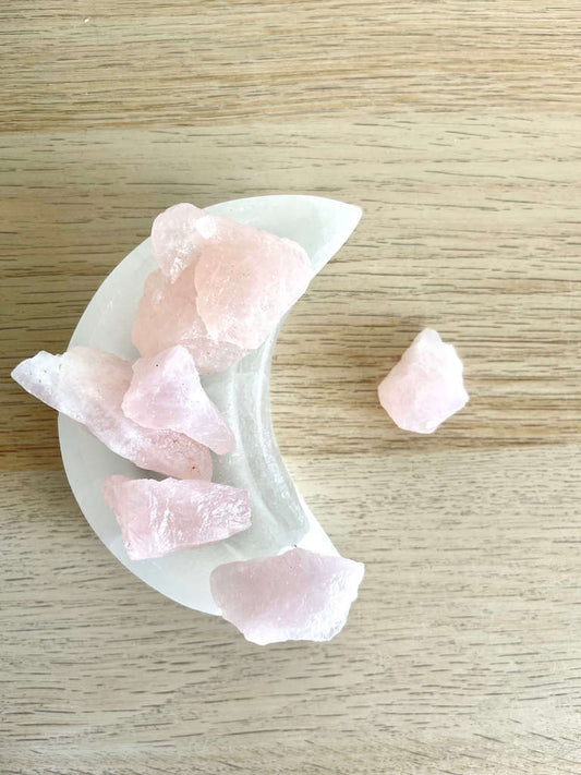 Quarzo Rosa Burattato, Grezzo, Uova, Palmstone e Pietre del sollievo-Gioia e luce interiore-