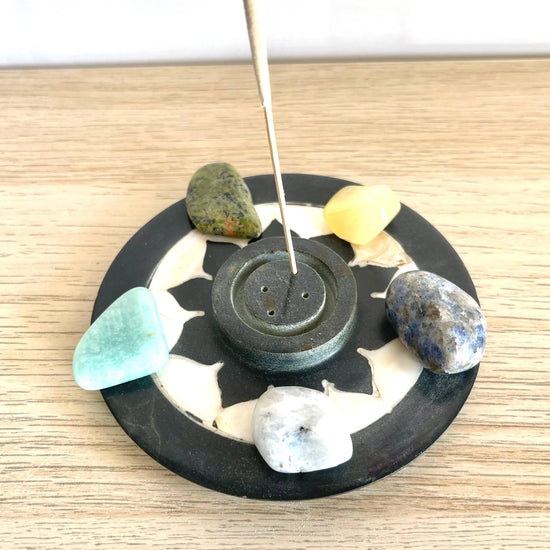 Porta incenso o cristalli in pietra ollare - Green Candle & CO