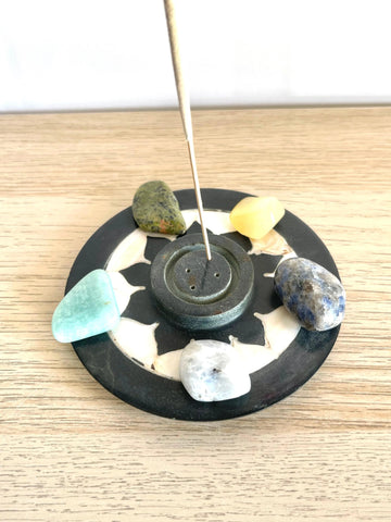 Porta incenso o cristalli in pietra ollare - Green Candle & CO