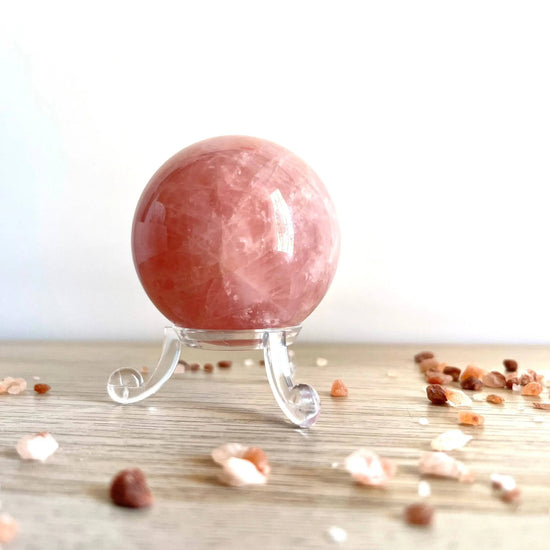 Sfera in Quarzo Rosa - Gioia e Luce interiore- - Green Candle & CO