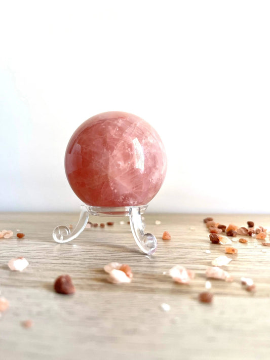 Sfera in Quarzo Rosa - Gioia e Luce interiore- - Green Candle & CO